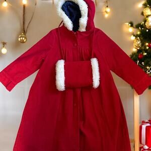 Jayne Copeland Little Girl's Hooded Jacket with Hand Muffler Size 4T 4 Toddler